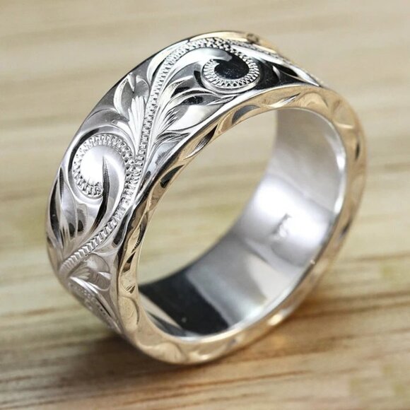 💝 Wholesale Fever CZ Beautiful Retro Carved Vintage Rings for Women, PD617 - Picture 7 of 9